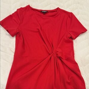 Express Scarlet Twist Short Sleeve Top